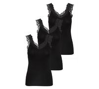 PIECES Pcbarbera Lace Noos BC Top pour Femme, 3 x Noir., S