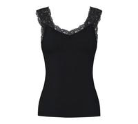 Pieces Haut Pcbarbera Lace Top Noos – Dentelle, Col V – Noir Taille M