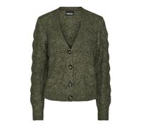 PIECES Pcbibbi Ls Knit Cardigan Noos BC, Vert Lichen, M Femme