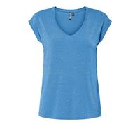Pieces Pcbillo T-Shirt Lurex Stripes Noos BC, Bleu Azur, XS