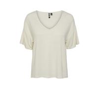 PIECES Pcbillo T-Shirt surdimensionné Stripes Noos, Blanc Brillant-Détails : Lurex doré, XL Femme