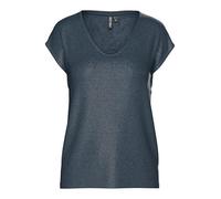 PIECES Pcbillo Tee Lurex Stripes Noos Femme T-shirt, Pond/Détails : Lurex Doré, XL