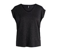 PIECES Pcbillo Tee Lurex Stripes Noos Femme Top, Noir/Détails : Lurex Multicolore, M