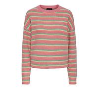 PIECES PCBINA LS O-Neck Knit BC Pull en Tricot, Vert Absinthe/Rayures : cdan-desf-mrng, S Femme