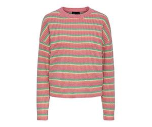 PIECES PCBINA LS O-Neck Knit BC Pull en Tricot, Vert Absinthe/Rayures : cdan-desf-mrng, S Femme