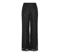 PIECES Pcbosulla Hw Pantalon Large en Dentelle Tissu, Noir, XL Femmes
