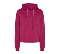 PIECES Pcchilli Ls Heart Hoodie Noos BC Maillot de survêtement, Cerise/détail : cœur et String en Lurex Ton sur Ton, L Femme