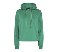 PIECES Pcchilli Ls Heart Hoodie Noos BC Maillot de survêtement, Vert poivron/détail : cœur et String en Lurex Ton sur Ton, XS Femme