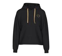 PIECES Pcchilli Ls Heart Hoodie Noos BC Sweatshirt à Capuche, Noir, XS Femme