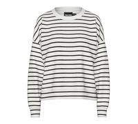 PIECES Sweat-shirt 'PCChilli' noir / blanc, Taille M