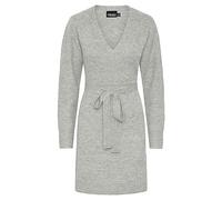 PIECES Pcellen Ls Wrap Knit Dress Noos BC Robe, Gris Clair chiné, S Femme