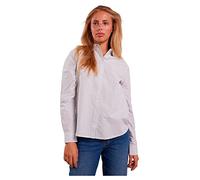 PIECES Pcirena Ls Oxford Shirt Noos, Blouse Femme, Multicolore (Bright White Stripes: Kentucky Blue), 42 (Taille Fabricant: Large)
