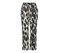PIECES Pcjade MW D2d Pantalon Droit Tissu, Noir/imprimé léopard, M Femmes