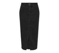 PIECES Pcjessica Jupe midi Denim MM Jean, Noir, L Femme