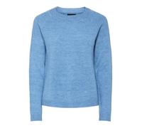 Pieces Pcjuliana Ls O-Neck Knit Noos BC Pull en Tricot, Bleu Azur, XS Femme