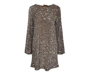 PIECES PCKAM LS Deep Back Bow Dress BC, Morel/détail : Paillettes argentées, S