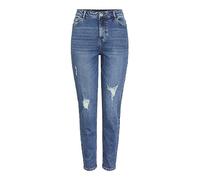 Pieces PCKESIA MOM HW ANK DEST MB235 Noos BC Mous, Bleu Moyen (Denim Bleu Moyen), M Femme