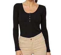 PIECES Pckitte Ls Top Noos Bc Femme T-Shirt À Manches Longues, Noir (Black Black), M