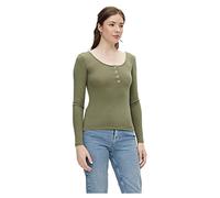 PIECES Pckitte Ls Top Noos Bc Femme T-Shirt À Manches Longues, Vert (Deep Lichen Green Deep Lichen Green), S