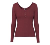PIECES Pckitte Ls Top Noos Bc Femme T-shirt manches longues, Tawny Port, XS