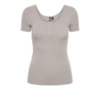 PIECES Pckitte Ss Top Noos Bc Femme T-shirt, Gris Argenté., XL