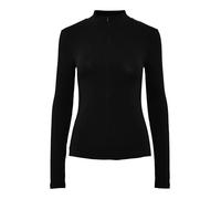 PIECES PCKITTE Zip LS T-Neck Top Noos BC, Noir, S