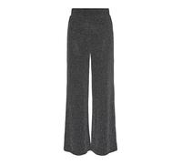 PIECES Pclina Hw Wide Pants Pantalon en Tissu, Noir, S Femme