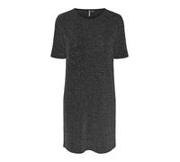 PIECES Pclina SS O-Neck Robe Courte Mm Mini, Noir, L Femme