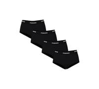 Pieces PCLOGO Lady 4 Pack Solid Noos BC Caleçon Boxeur, Noir, XL Femme