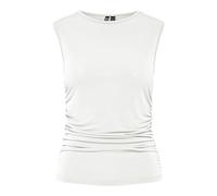 PIECES Pcmadison SL Ruching Top Noos BC, Cloud Dancer, S