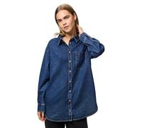 PIECES Pcmaisie Ls Denim T-Shirt Noos BC, Bleu foncé Denim, XL