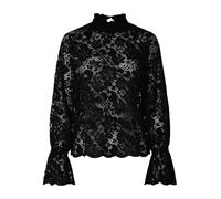 PIECES Pcmaita Ls Lace Top WVN BC, Noir, M