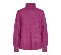 PIECES Pcmalou Ls Rollneck Knit Noos BC Pull en Tricot, Fuchsia Festival-Détails : chiné, S Femme