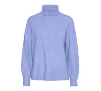 PIECES Pcmalou Ls Rollneck Knit Noos BC Pull en Tricot pour Femme, Hydrangea, M