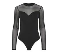 PIECES Pcmilly Ls Combinaison en Maille Noos Body à Manches Longues, Noir, L Femme