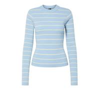PIECES Pcmira New Ls O-Neck Knit Noos BC, Bleu Ciel, M