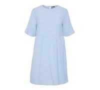 PIECES Pcmuna SS Robe Courte à col Rond pour Femme, Bleu Ciel, XL