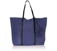 Pieces Pcnancy Suede Bag, Sacs portés épaule Femme - Bleu (Navy Blazer Navy Blazer), 36x36x20 cm (B x H x T)