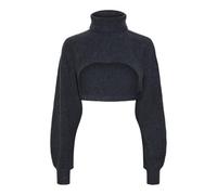 PIECES Pcnanu Ls Rollneck Knit Armwarmer BC Pull en Tricot, Bleu Gris, L Femme