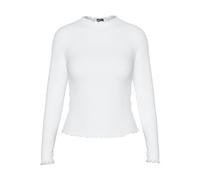 PIECES PCNICCA LS Top Noos T-Shirt Manches Longues, Blanc éclatant, XS Femme