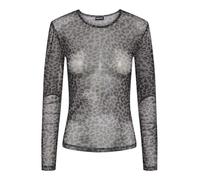 Pieces Top femme Pcninni LS Mesh Noos BC – Noir/imprimé léopard – Taille S