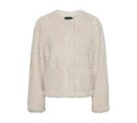 PIECES Pcnoisella Veste courte en peluche pour femme, Bouleau, M