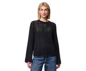 PIECES Pcnuka Ls O-Neck Knit Noos BC, Noir, L