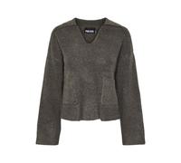 PIECES Pcnuna Ls Polo à col en V en Tricot BC Pull, Morel/détail : mélange, XL Femme