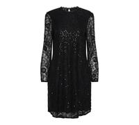 PIECES Pcolline Ls Lace Sequins Robe Noos CP, Noir, S Femme