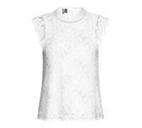 PIECES Pcolline Sl Lace Top Noos Bc Femme T-shirt, Cloud Dancer, M