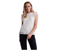 PIECES Pcolline Sl Lace Top Noos Bc Femme T-shirt, Cloud Dancer, S
