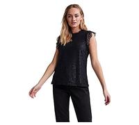 PIECES Pcolline Sl Lace Top Noos Bc Femme T-shirt, Noir, M