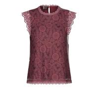 PIECES Pcolline SL Lace Top Noos Chemisier, Tawny Port, M Femmes