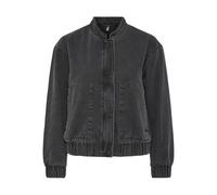 PIECES Pcpenelope Denim Bomber Blouson, Mélange de Gris Moyen, XL Femmes